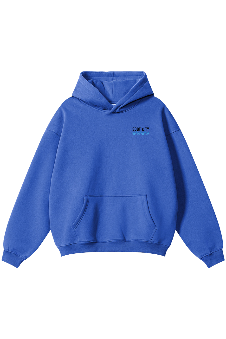 Crane Waves Reflective Graphic Relaxed Fit Hoodie