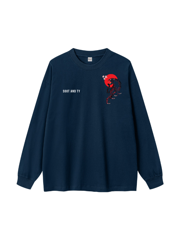 Tiger Graphic Oversized Long T-Shirt