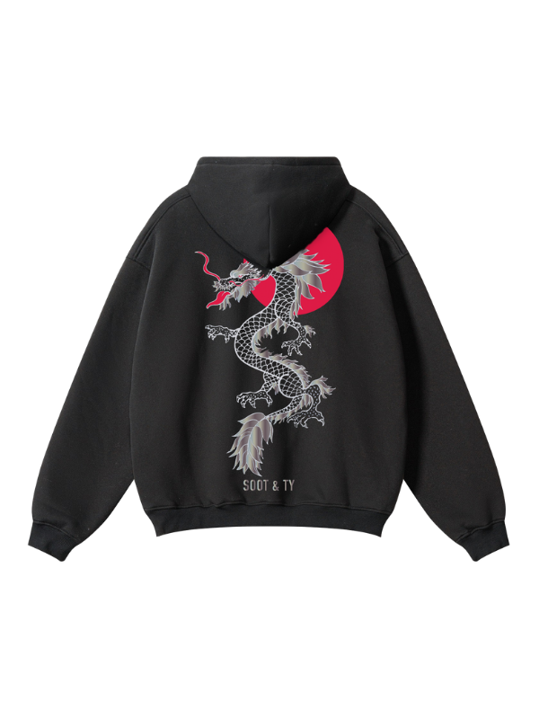 Dragon Reflective Graphic Relaxed Fit Hoodie