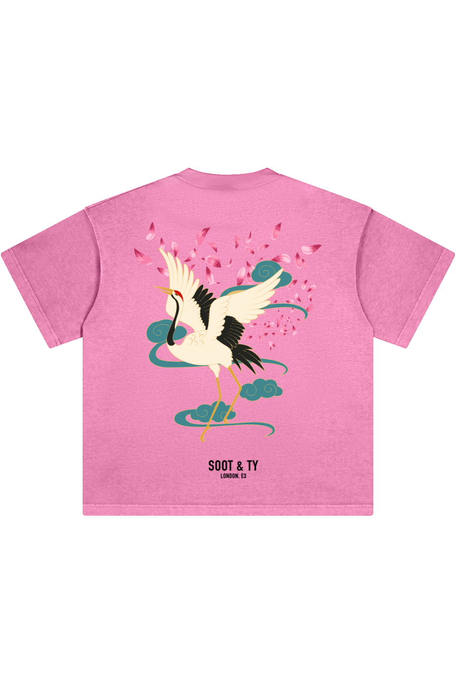 Dancing Crane Stonewash Graphic Relaxed Fit T-Shirt