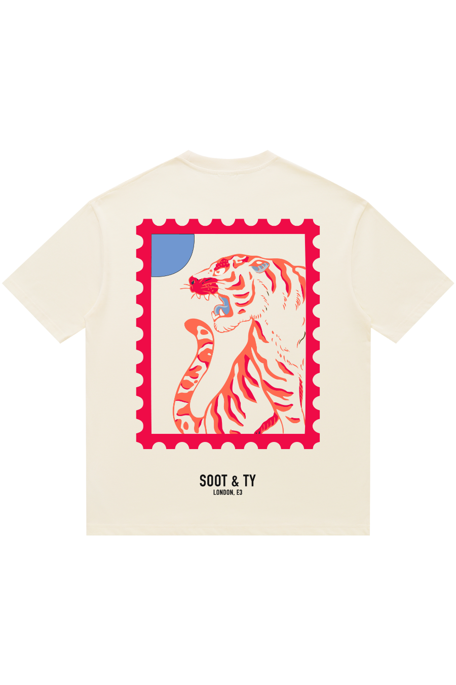 Soot and Ty Red Tiger Stamp Relaxed Fit T-Shirt