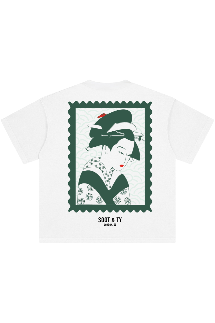 Geisha Stamp Stonewash Graphic Relaxed Fit T-Shirt