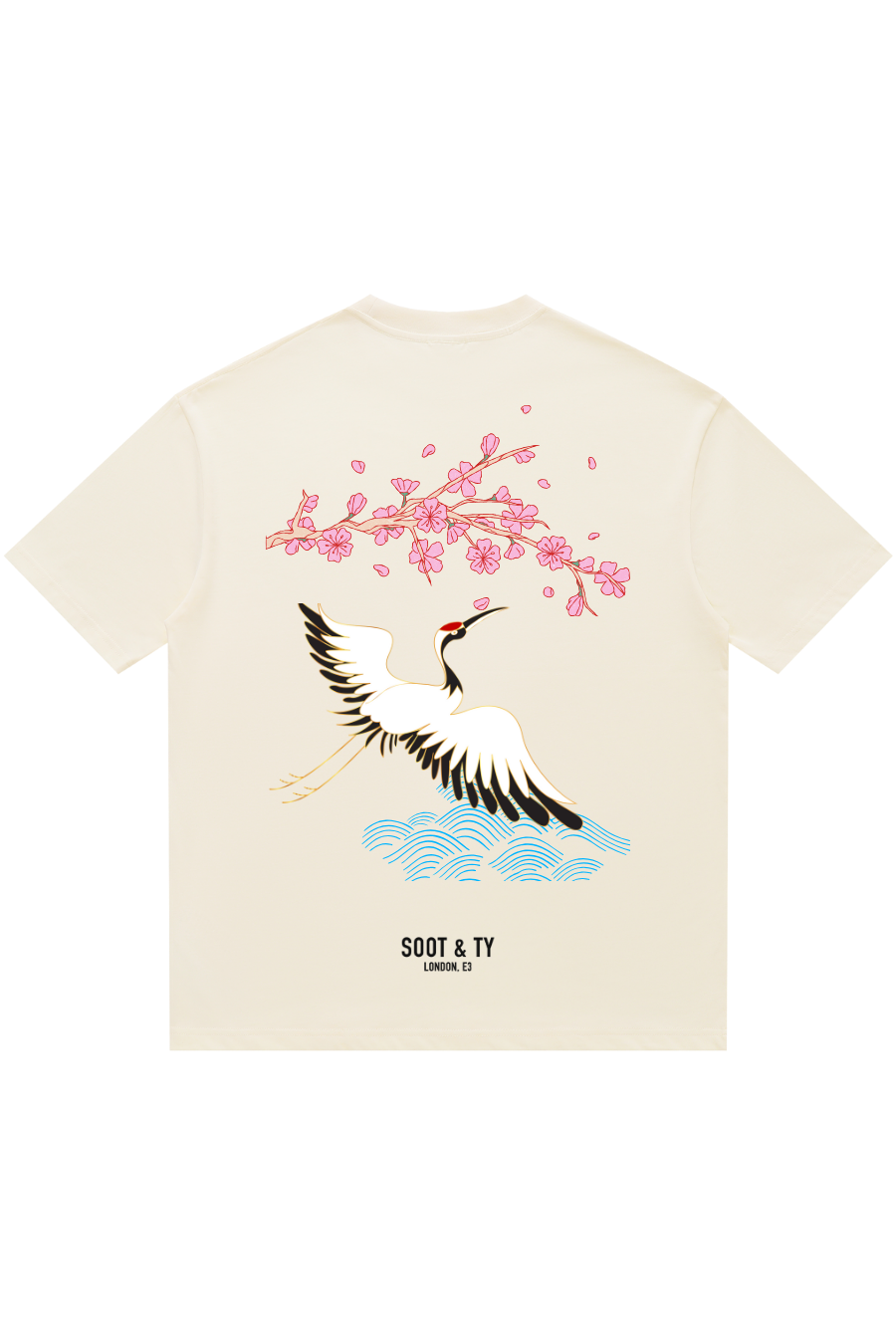 Soot and Ty Pretty Crane Relaxed Fit T-Shirt