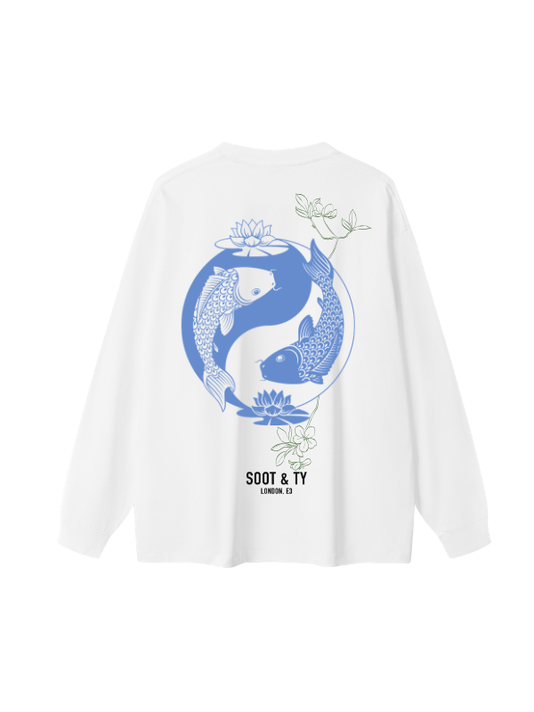 Yin Yang Koi Graphic Oversized Long T-Shirt