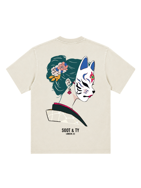 Mask Graphic Stonewash Oversize Fit T-Shirt
