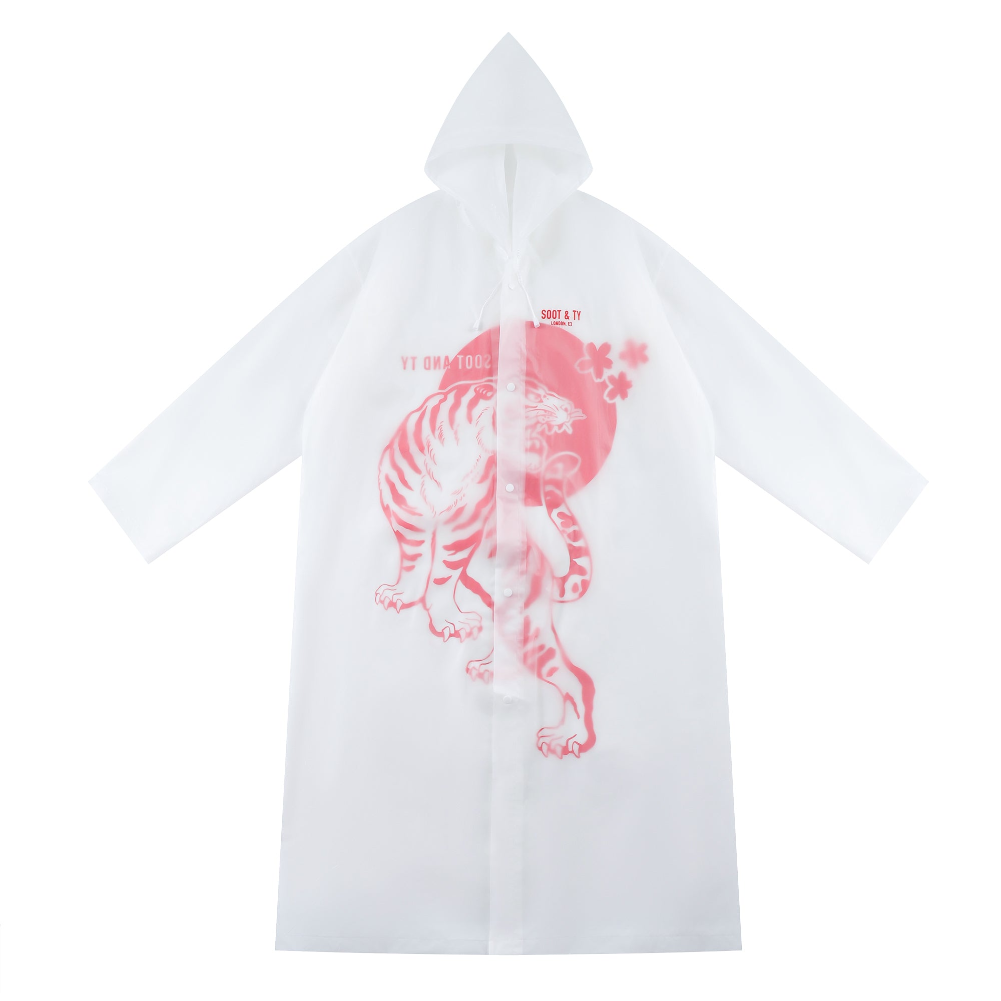 Festival + Travel Raincoat Waterproof Tiger Print with Hood