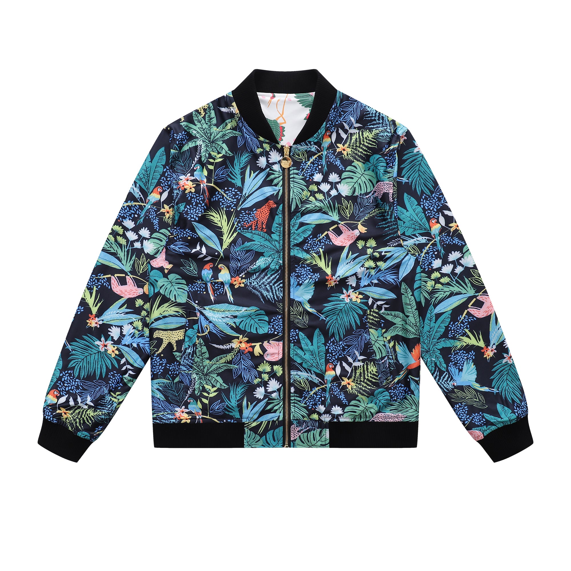 Soot and Ty Tropical Beauty Reversible Bomber Jacket