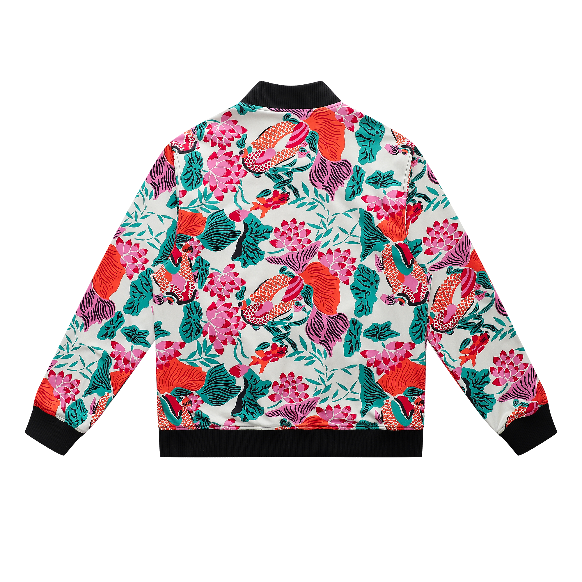 Soot and Ty Koi Green Reversible Bomber Jacket Unisex