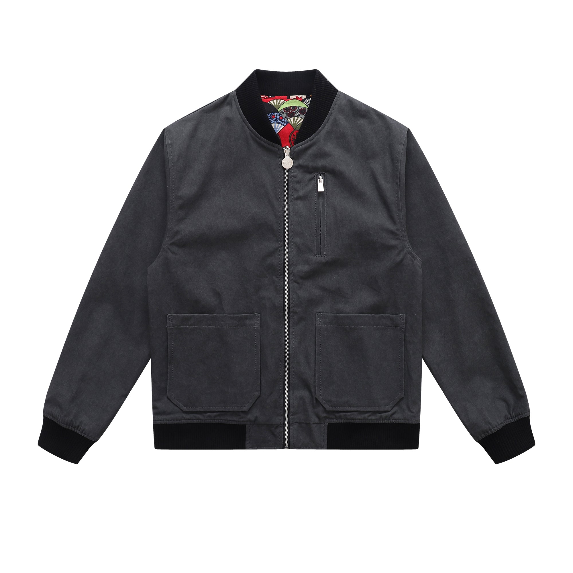 Classic Reversible Chore Bomber Jacket Dark Grey