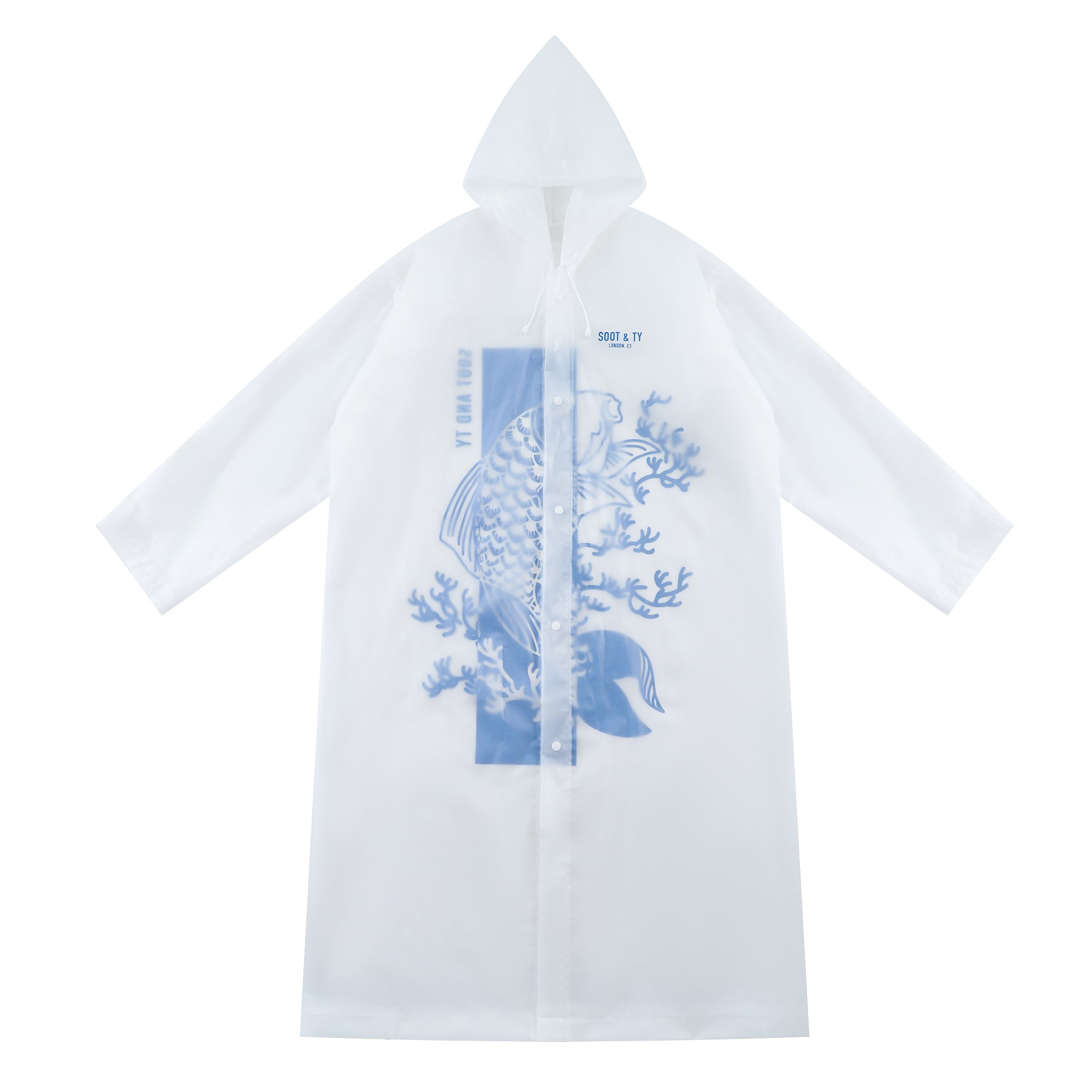 Festival + Re-Usable Travel Raincoat Waterproof Koi Print with Hood