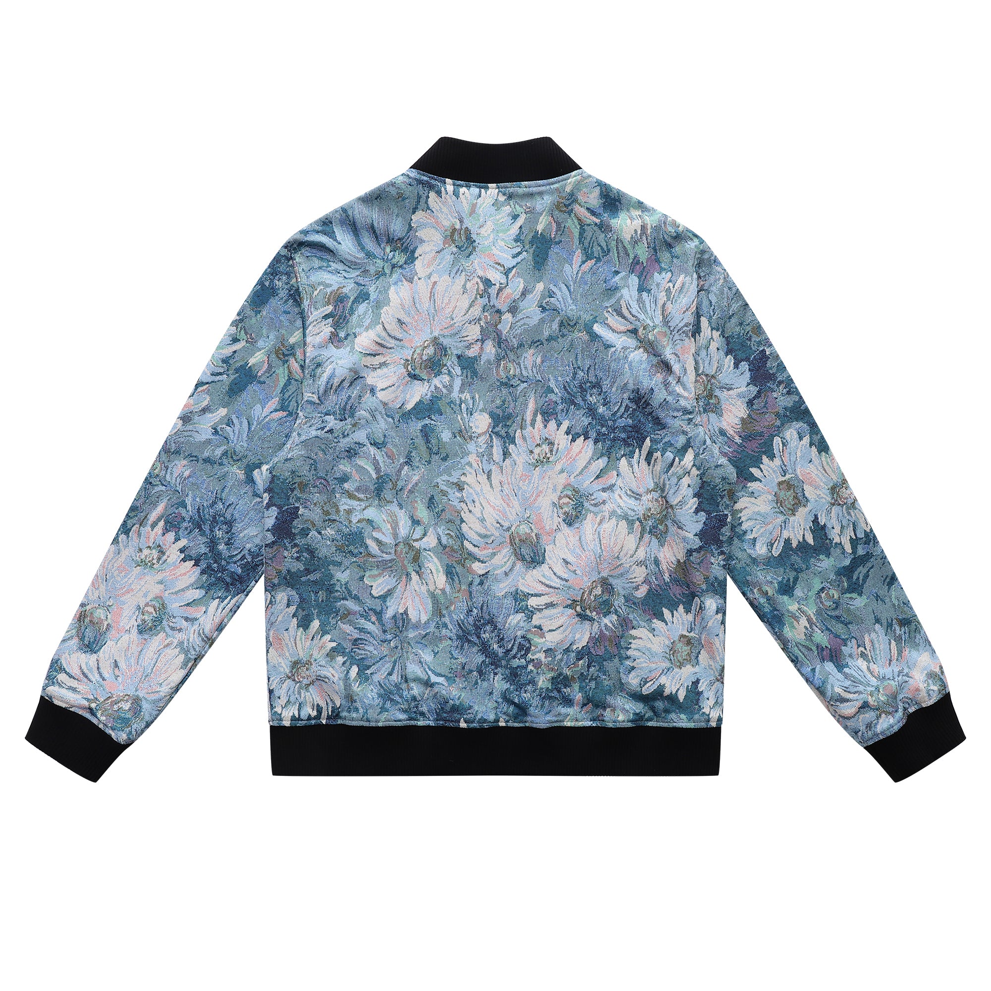 Soot and Ty Reversible Summer Black Floral Bomber Jacket
