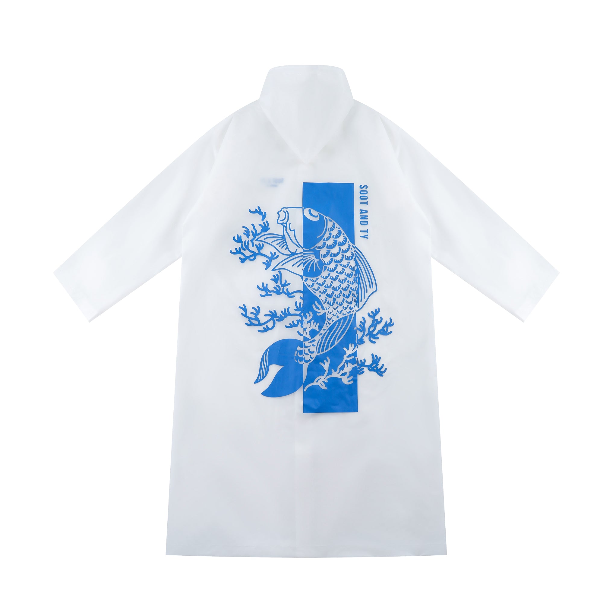 Festival + Re-Usable Travel Raincoat Waterproof Koi Print with Hood