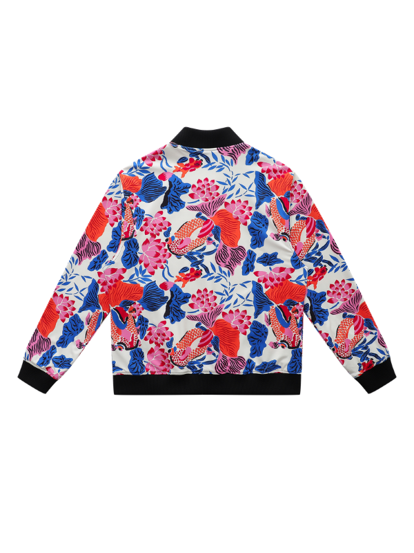 Koi Orange Reversible Bomber Jacket