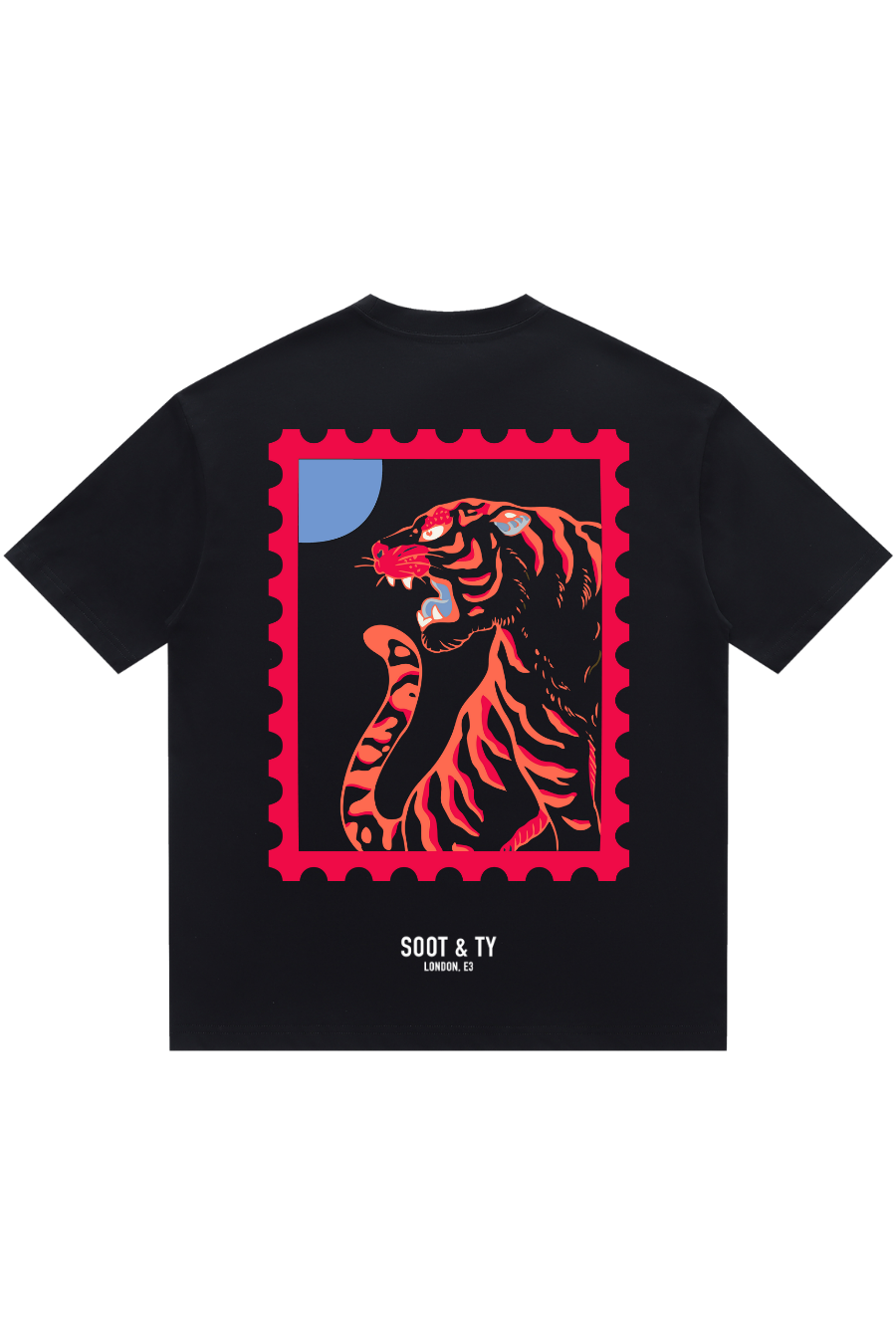 Soot and Ty Red Tiger Stamp Relaxed Fit T-Shirt
