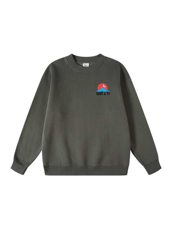 Pretty Crane Reflective Graphic Relaxed Fit Sweatshirt
