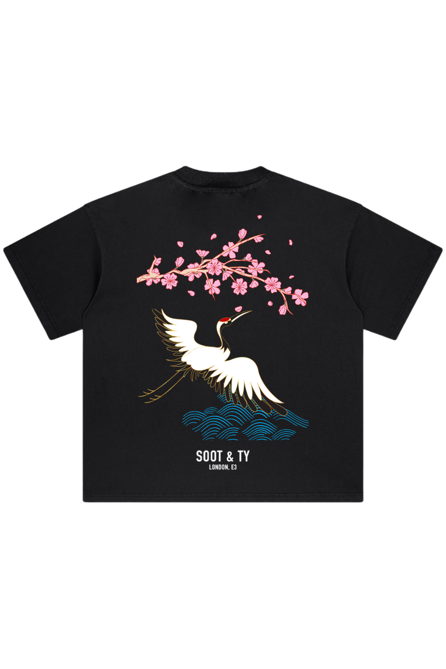 Stonewash Pretty Crane Relaxed Fit T-Shirt