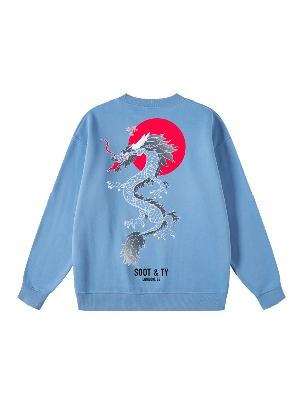 Dragon Reflective Graphic Relaxed Fit Sweatshirt