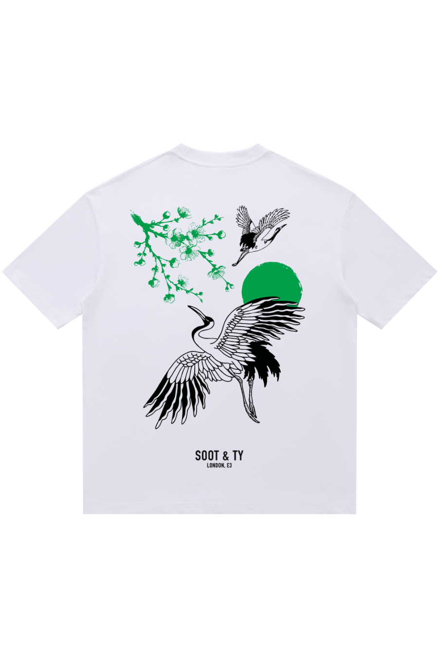 Soot and Ty Green Plum Tree Relaxed Fit T-Shirt