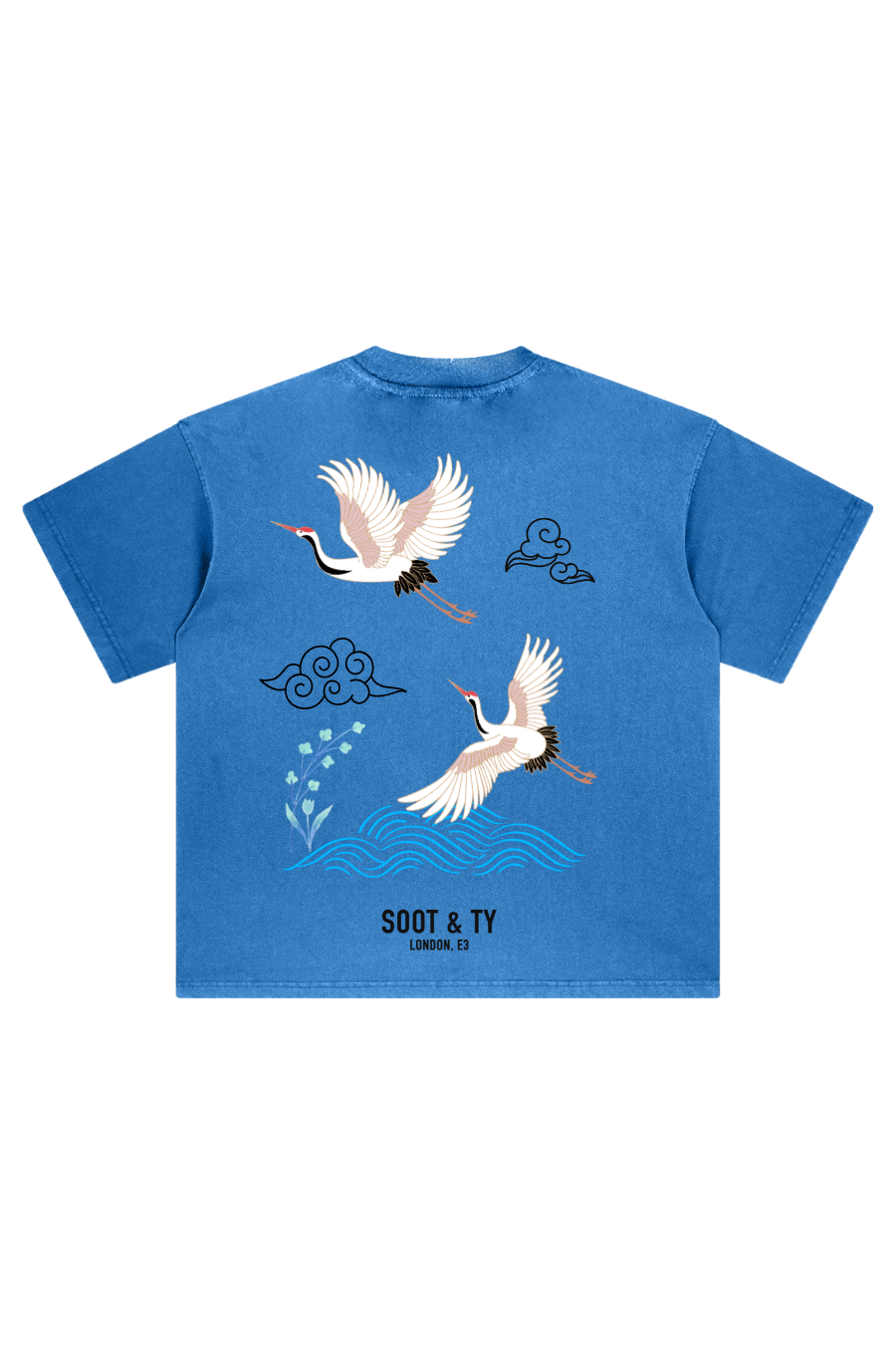 Soot and Ty Stonewash Crane Wave Relaxed Fit T-Shirt