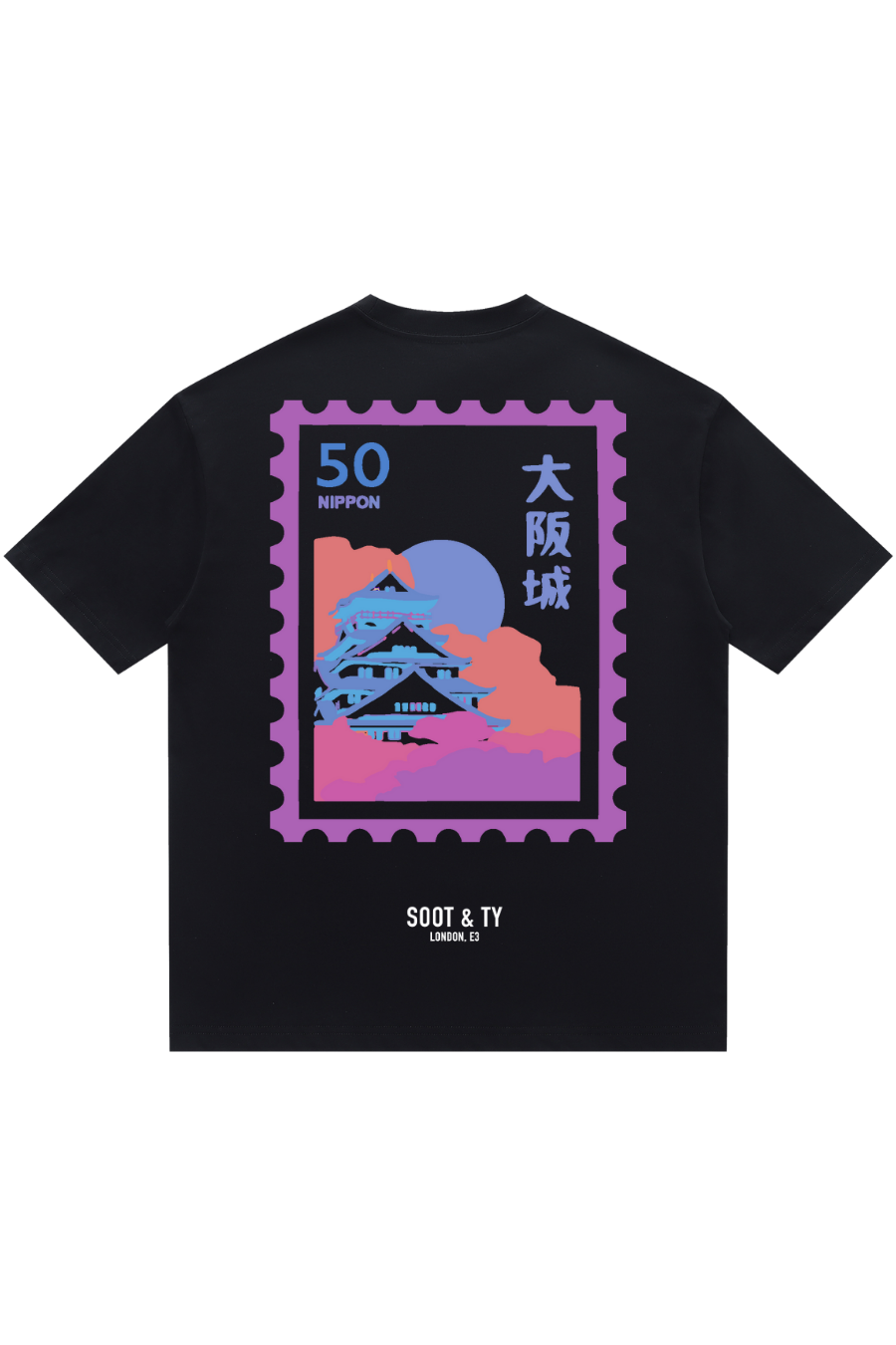 Soot and Ty Neon Osaka Palace Print Relaxed Fit T-Shirt