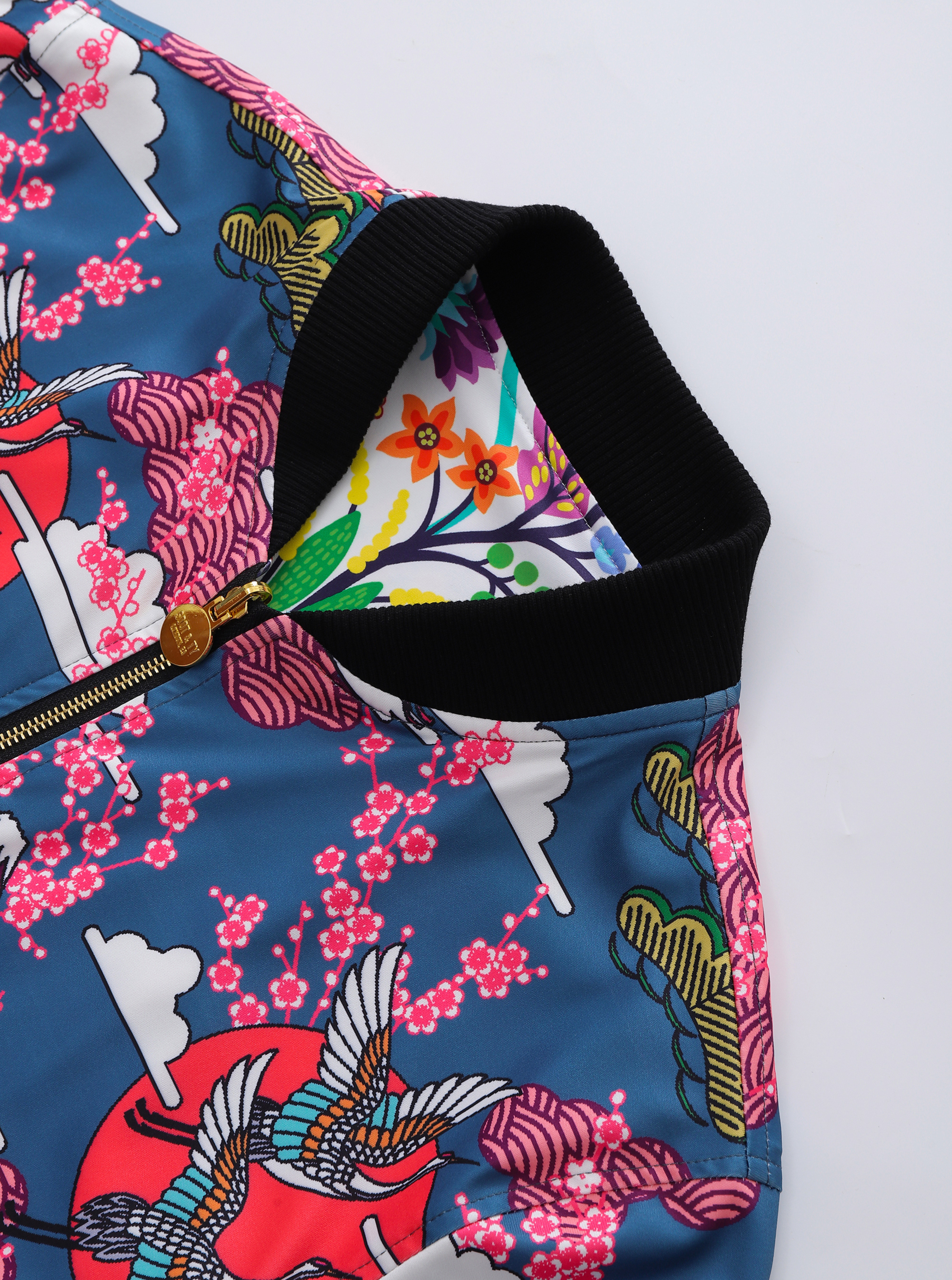 Soot and Ty Reversible Summer Garden Floral Bomber Jacket