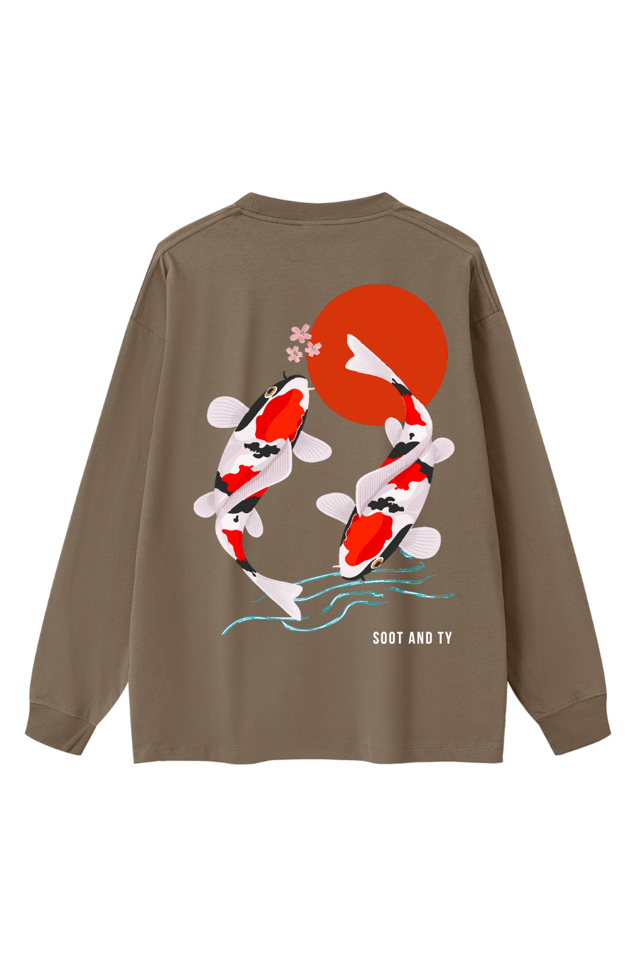 Koi Oversize Long T-Shirt Brown