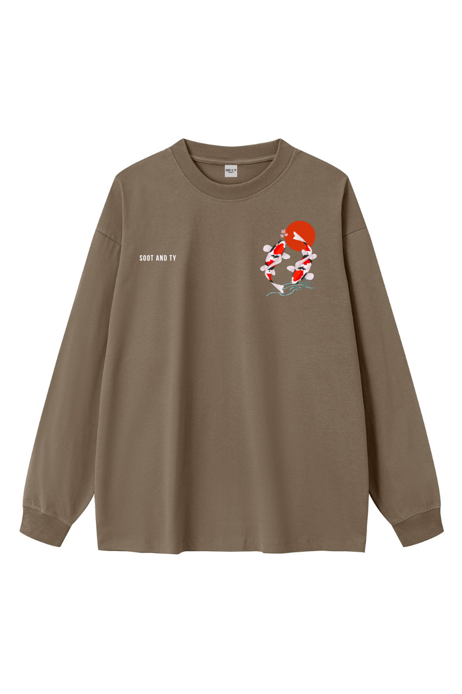 Koi Oversize Long T-Shirt Brown