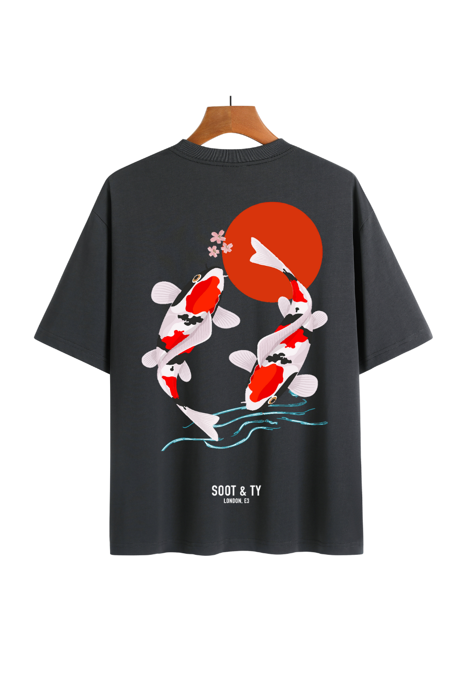 Soot and Ty Koi Print Relaxed Fit T-Shirt