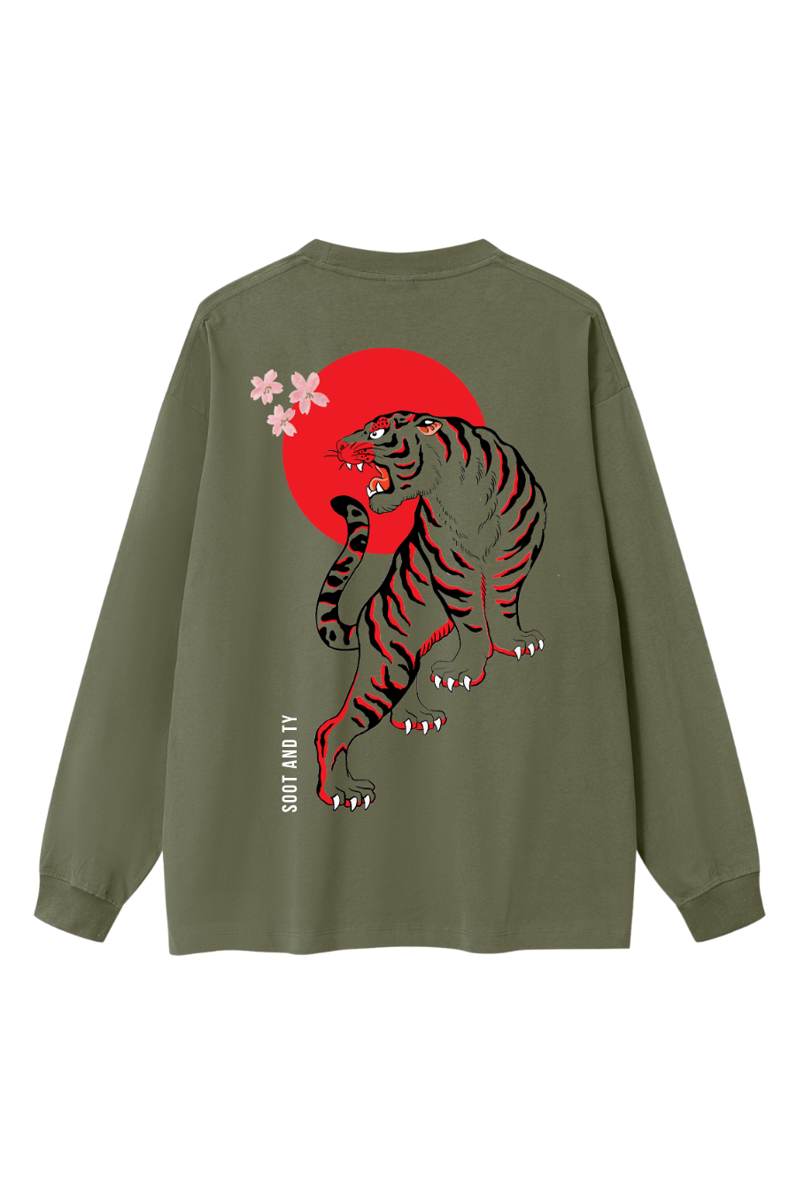 Tiger Oversize Long T-Shirt Khaki
