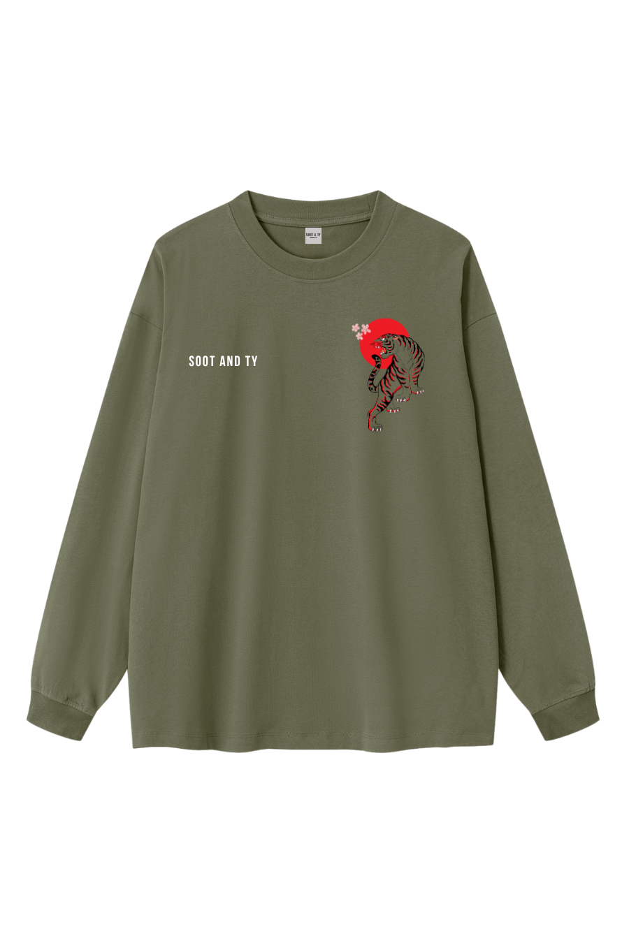 Tiger Oversize Long T-Shirt Khaki