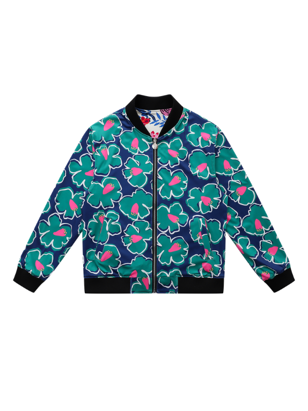 Koi Orange Reversible Bomber Jacket