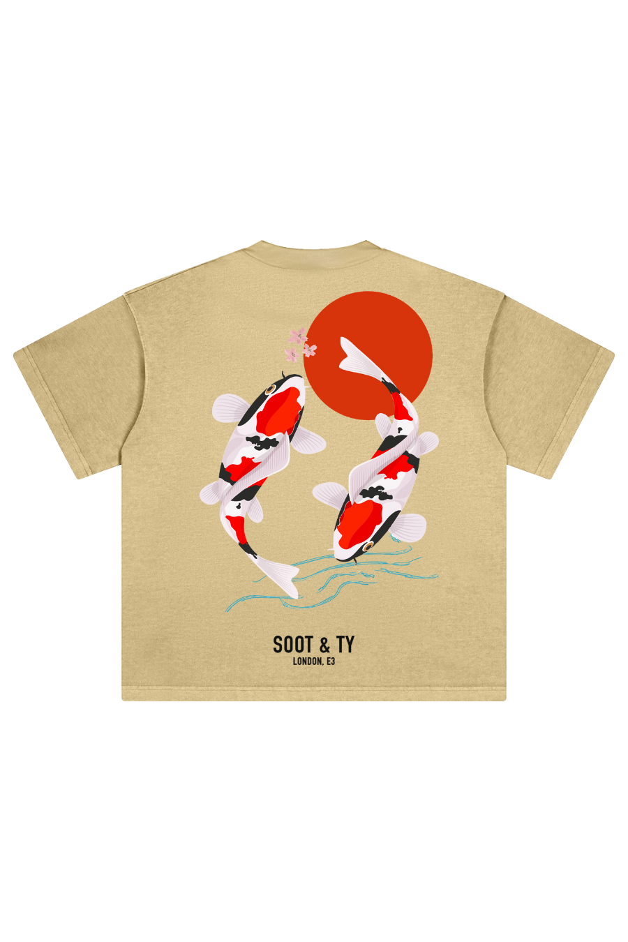 Soot and Ty Stonewash Koi Relaxed Fit T-Shirt