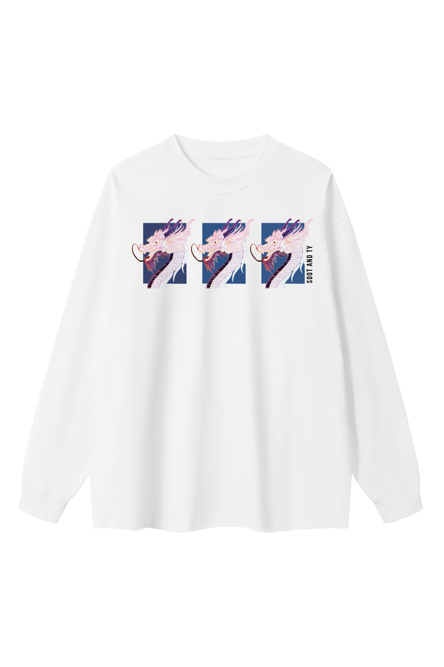 Dragon Square Oversize Long T-Shirt White