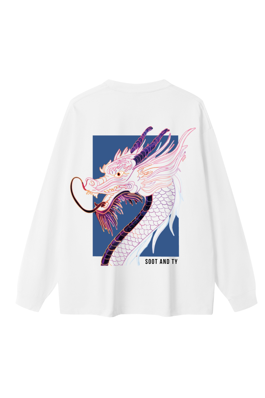Dragon Square Oversize Long T-Shirt White