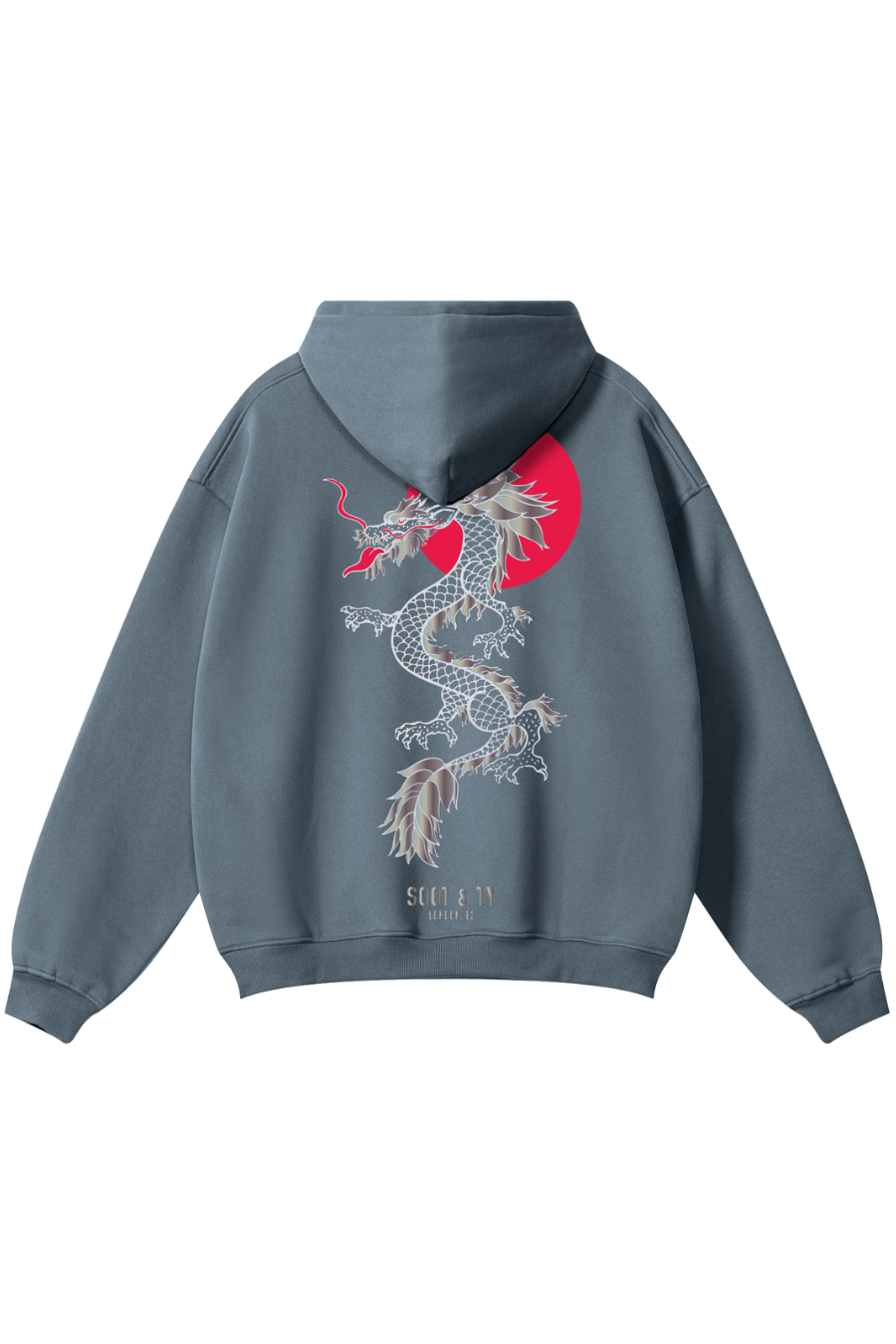 Soot and Ty Reflective Dragon Print Relaxed Fit Livid Hoodie