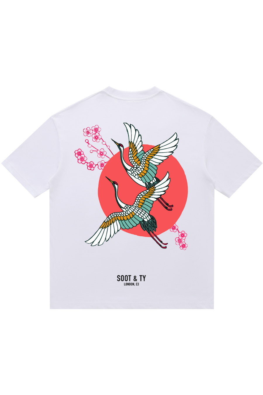 Soot and Ty Cherry Crane Relaxed Fit T-Shirt