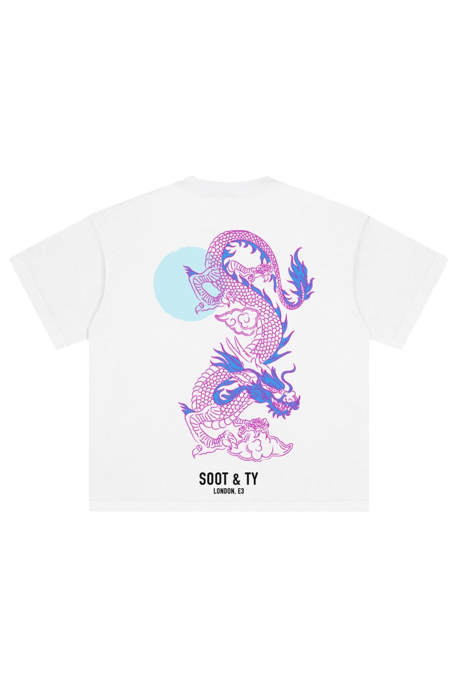 Soot and Ty Stonewash Neon Dragon Relaxed Fit T-Shirt