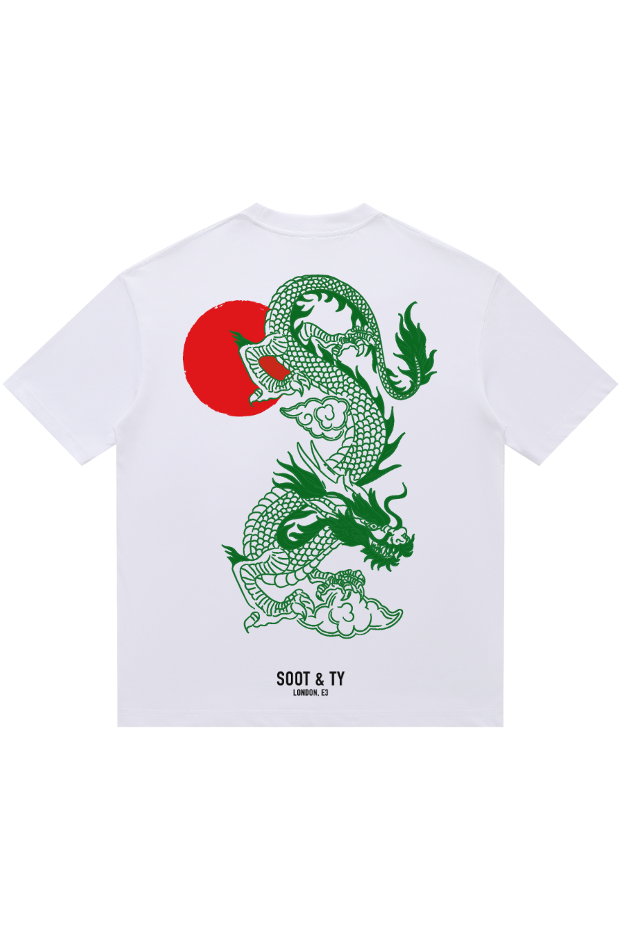 Soot and Ty Green Dragon Sun Relaxed Fit T-Shirt