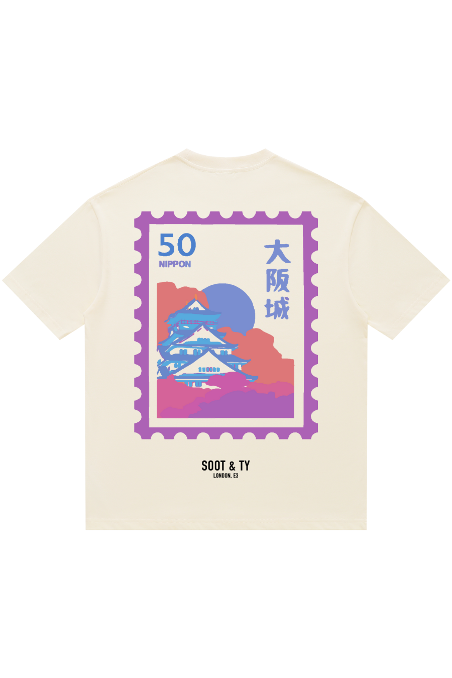 Soot and Ty Neon Osaka Palace Print Relaxed Fit T-Shirt