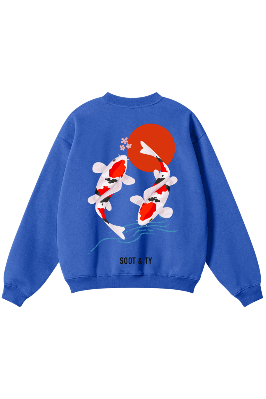 Reflective Koi Print Relaxed Fit Sweatshirt