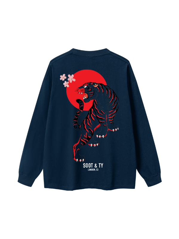 Tiger Graphic Oversized Long T-Shirt