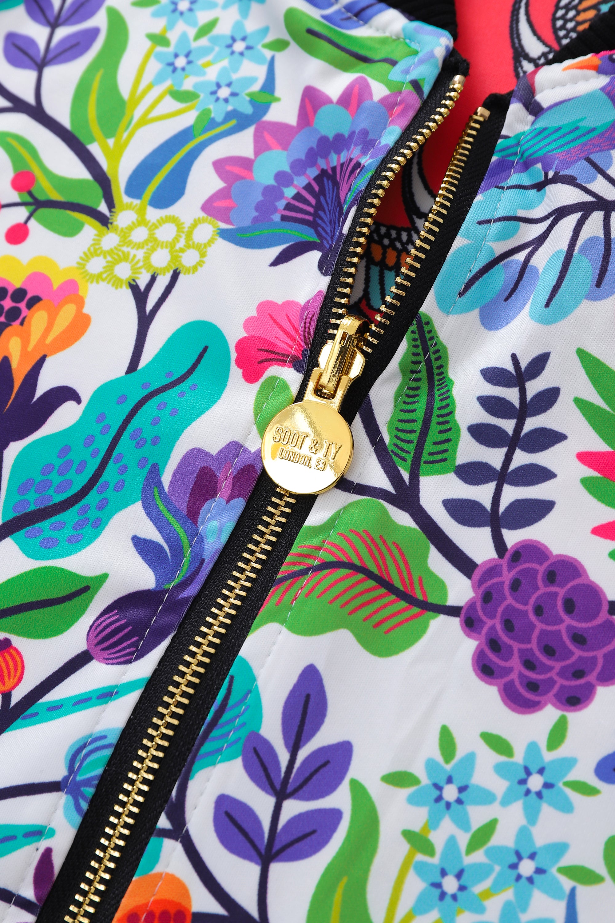 Soot and Ty Reversible Summer Garden Floral Bomber Jacket