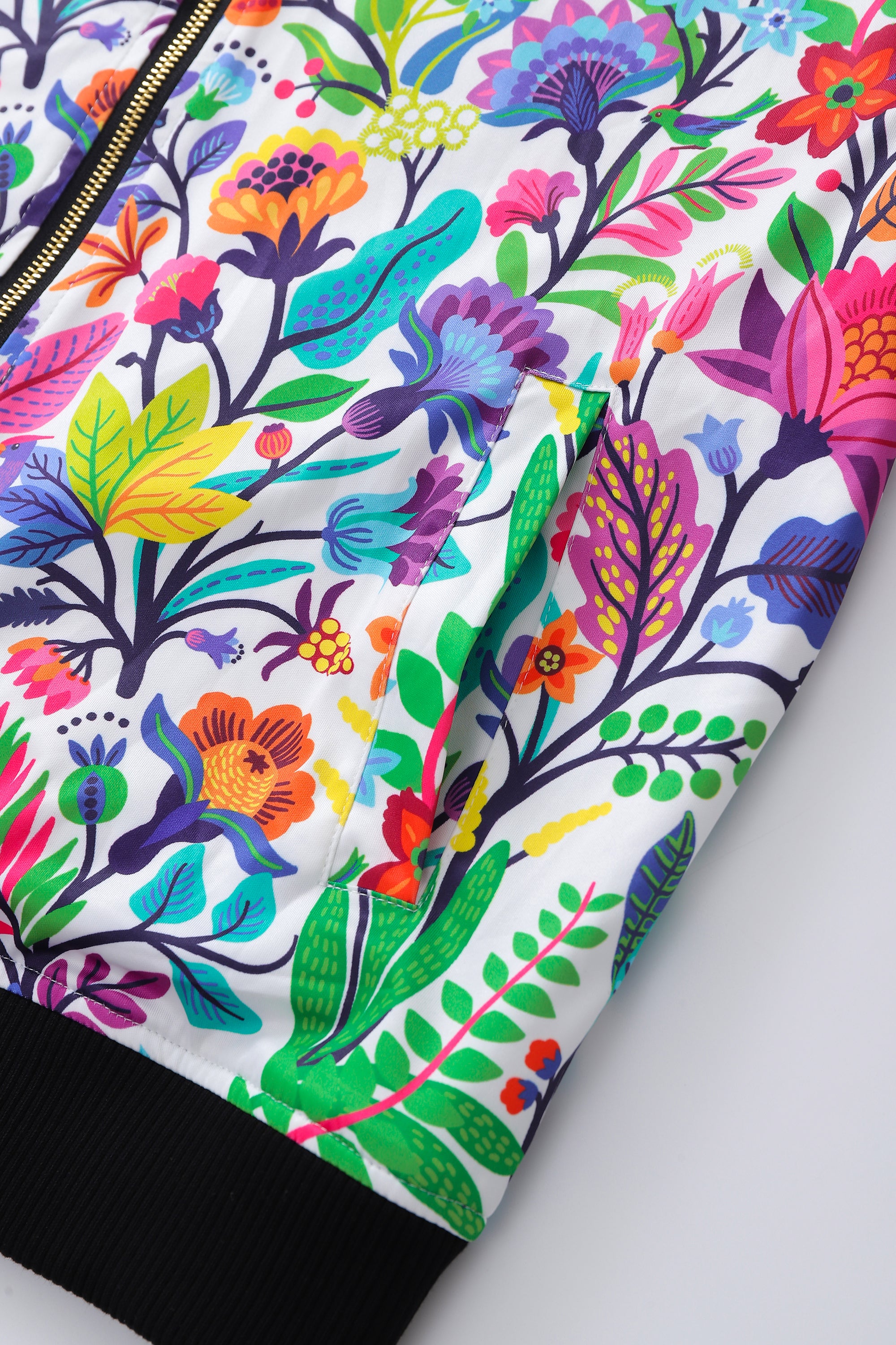 Soot and Ty Reversible Summer Garden Floral Bomber Jacket