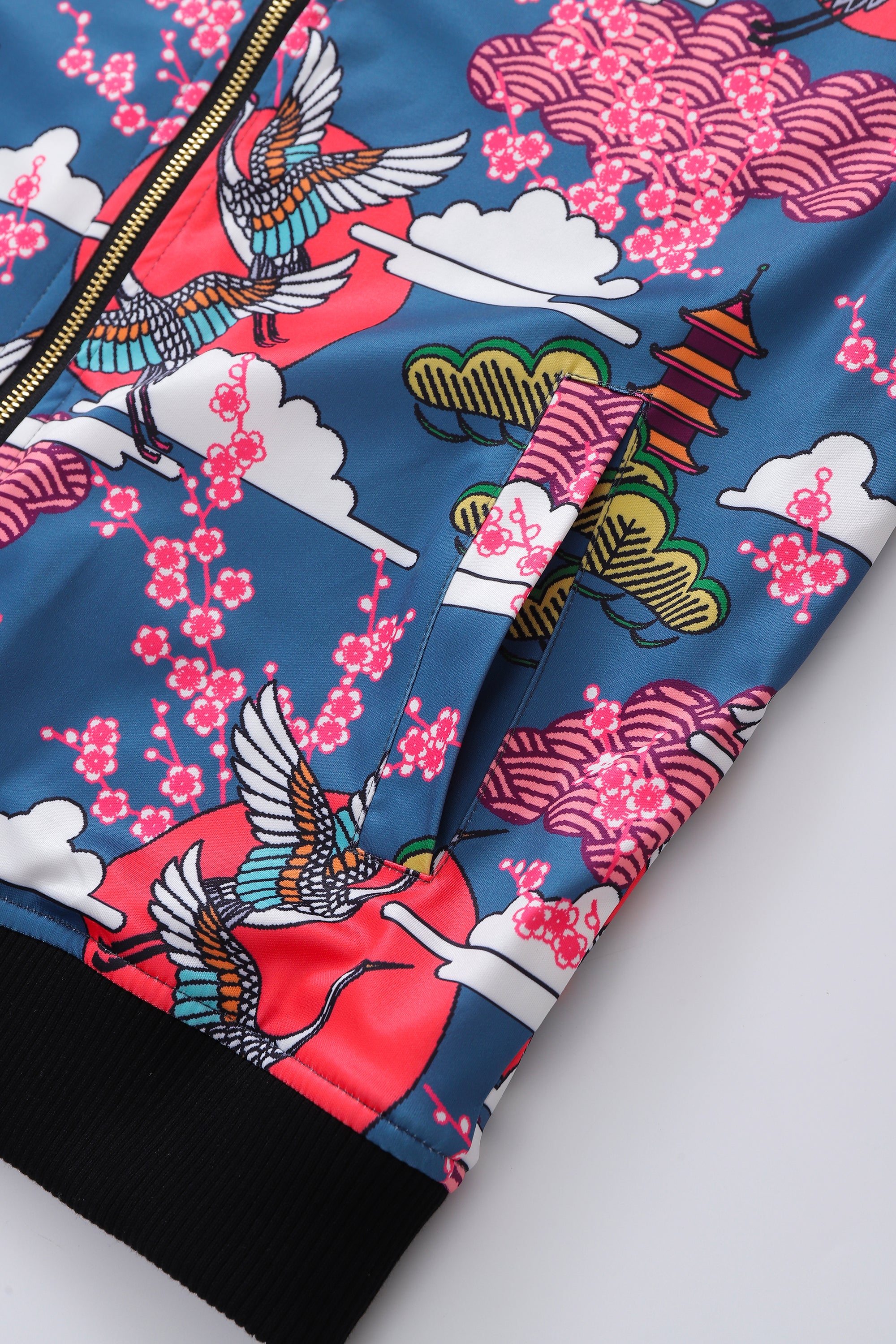 Soot and Ty Reversible Summer Garden Floral Bomber Jacket