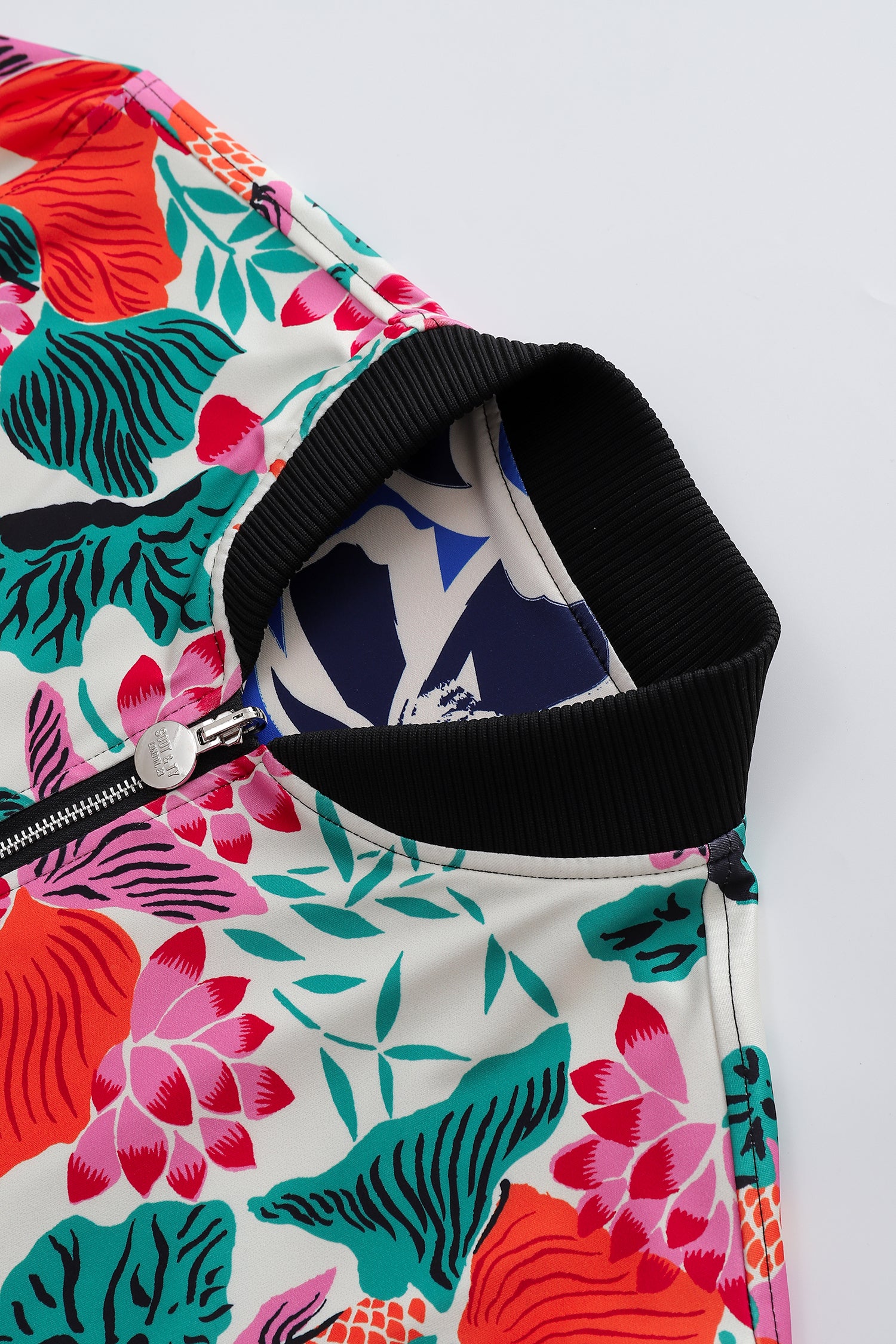 Soot and Ty Koi Green Reversible Bomber Jacket Unisex