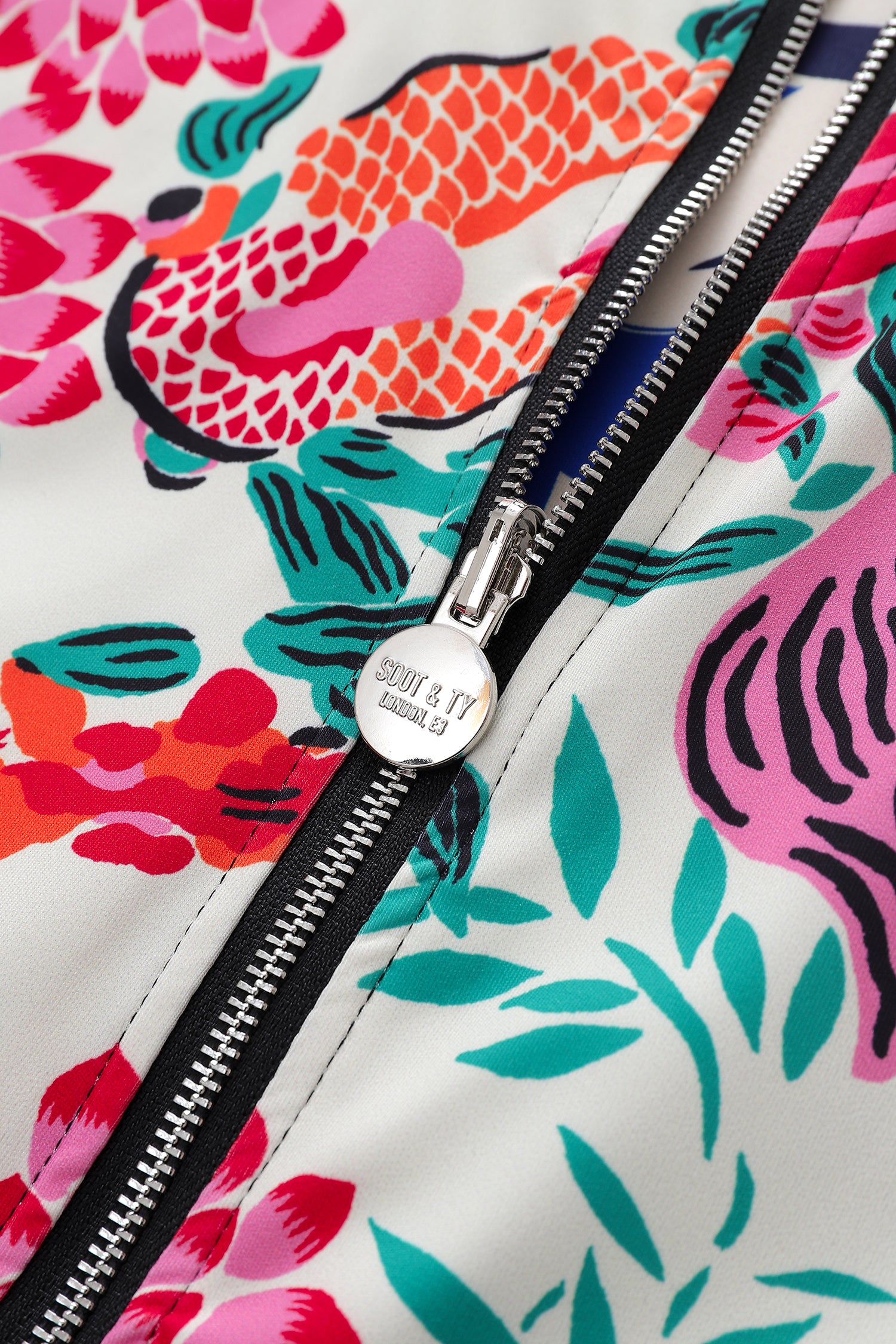 Soot and Ty Koi Green Reversible Bomber Jacket Unisex