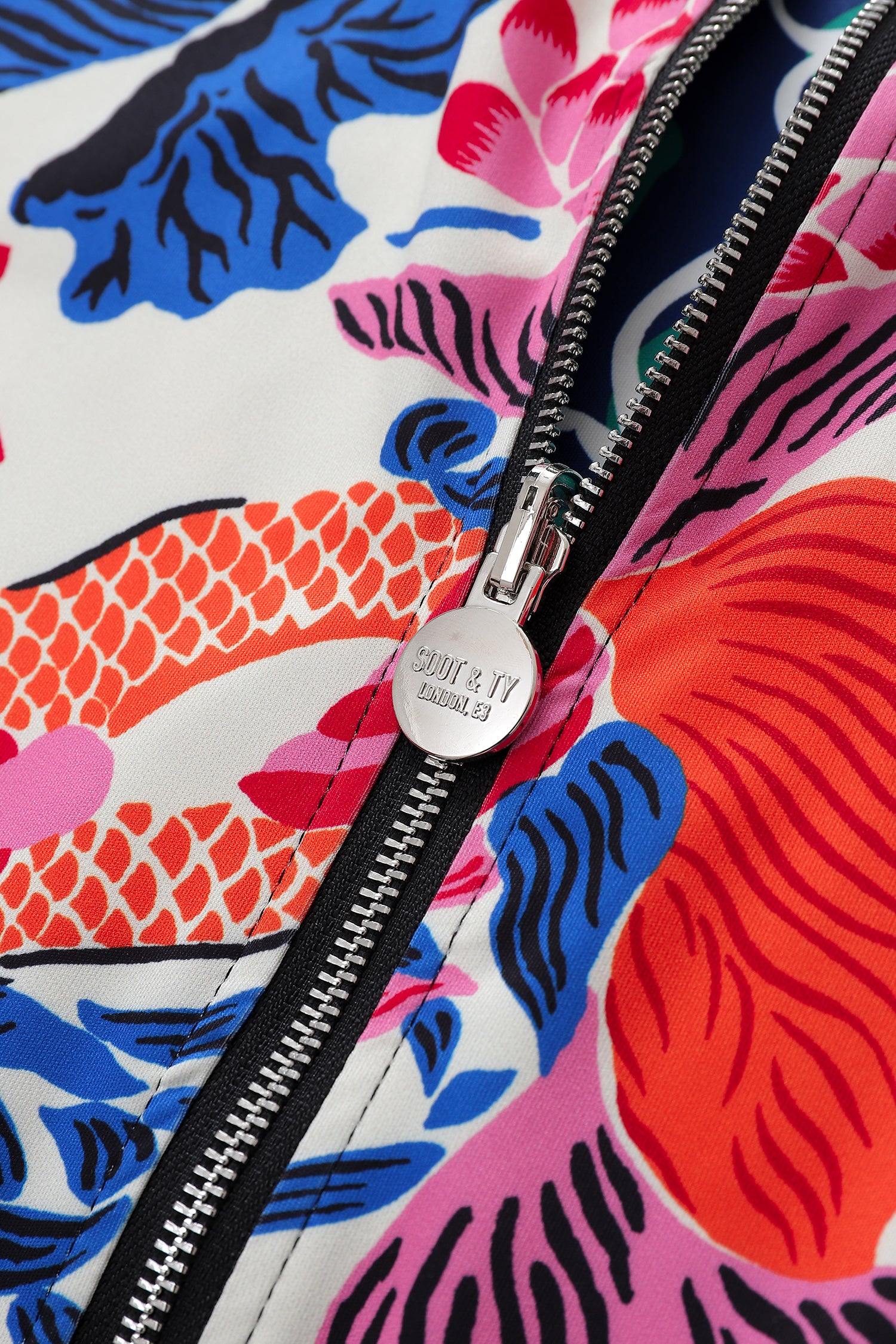 Soot and Ty Koi Orange Reversible Bomber Jacket Unisex