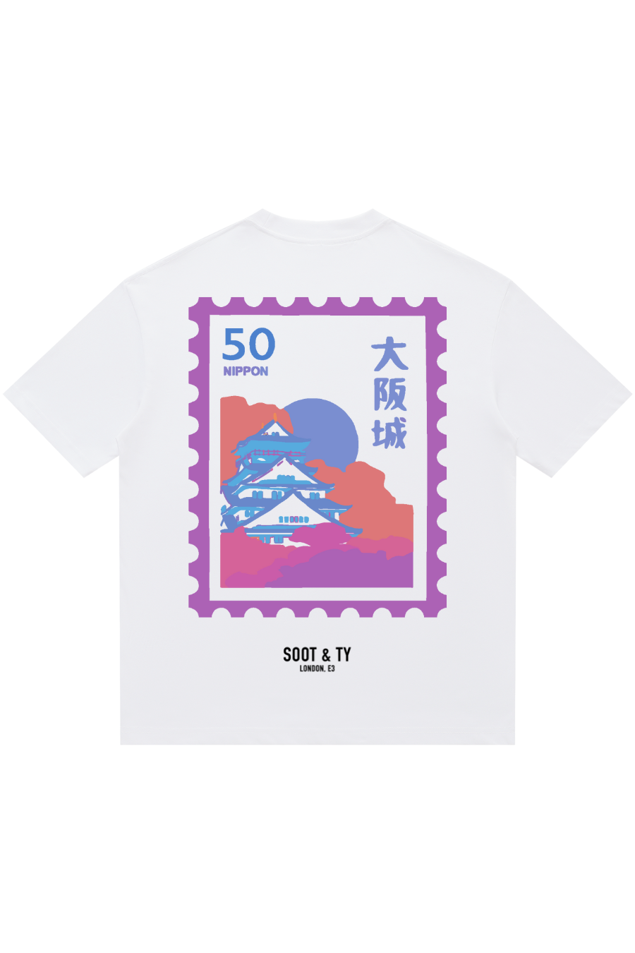 Soot and Ty Neon Osaka Palace Print Relaxed Fit T-Shirt