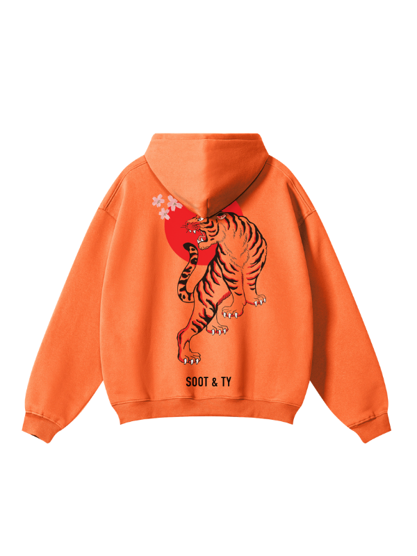 Tiger Reflective Graphic Relaxed Fit Hoodie