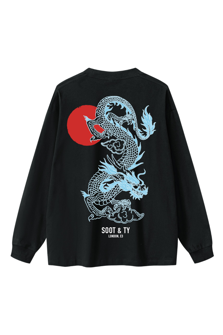 Blue Dragon Oversize Long T-Shirt Black – Soot and Ty